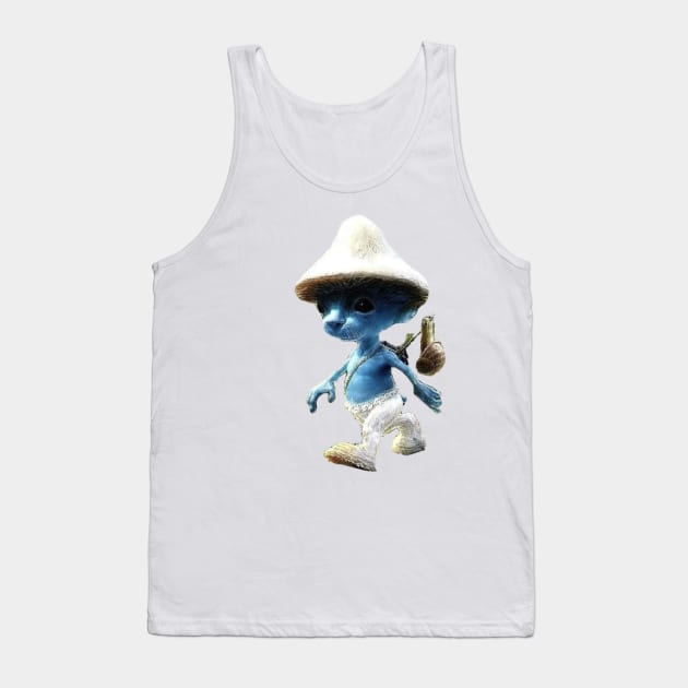 Smurf cat tiktok viral meme funny design Tank Top by artsuhana